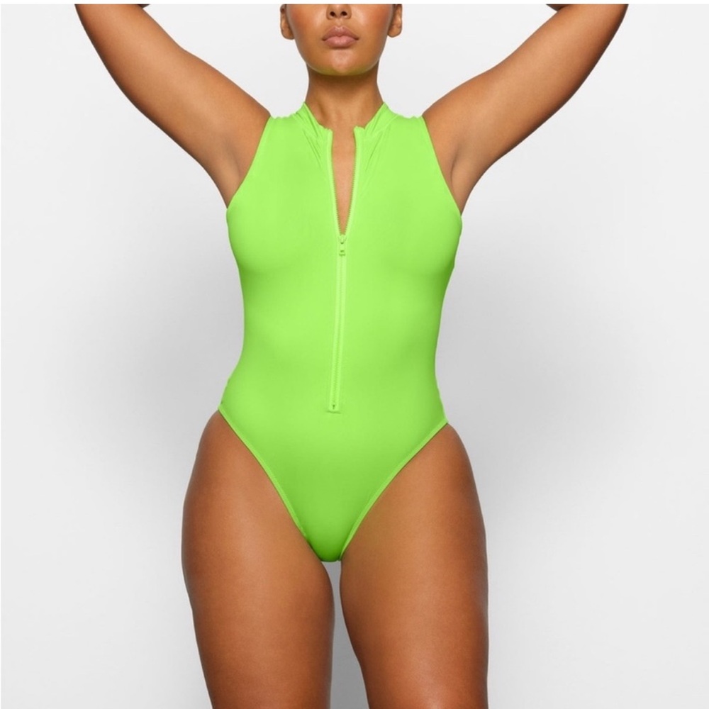 SKIMS Neon Green One Piece Swimsuit
